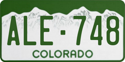 CO license plate ALE748