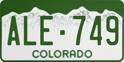 CO license plate ALE749