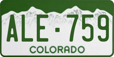 CO license plate ALE759