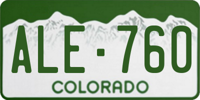 CO license plate ALE760