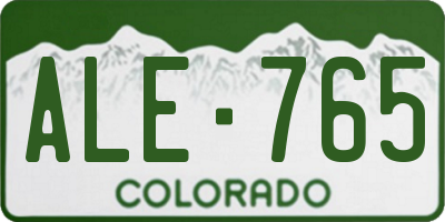 CO license plate ALE765