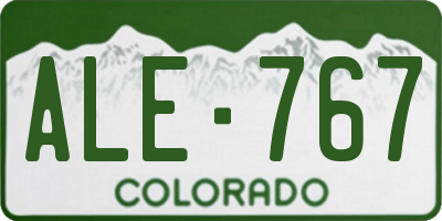 CO license plate ALE767