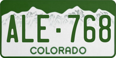 CO license plate ALE768