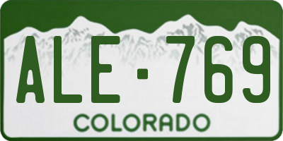 CO license plate ALE769