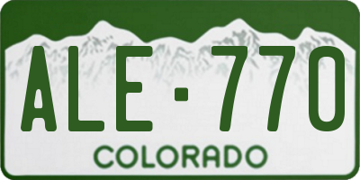 CO license plate ALE770