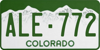CO license plate ALE772