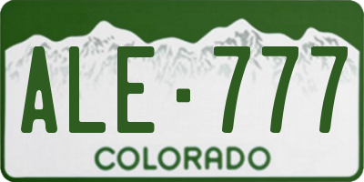 CO license plate ALE777