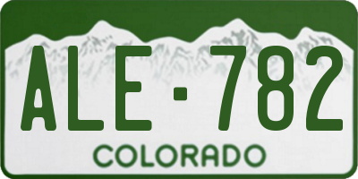 CO license plate ALE782