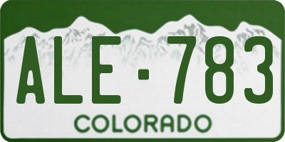 CO license plate ALE783