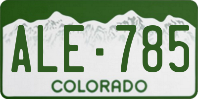 CO license plate ALE785