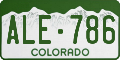 CO license plate ALE786