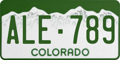 CO license plate ALE789