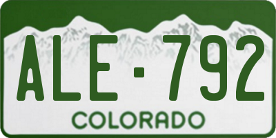 CO license plate ALE792