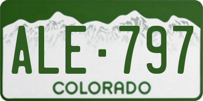 CO license plate ALE797