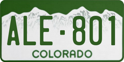 CO license plate ALE801