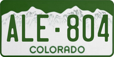 CO license plate ALE804