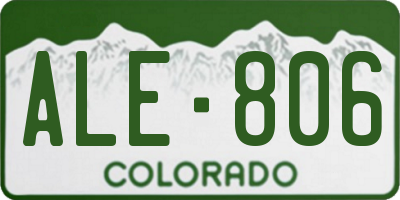 CO license plate ALE806
