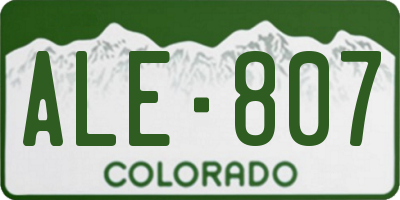 CO license plate ALE807