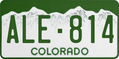 CO license plate ALE814