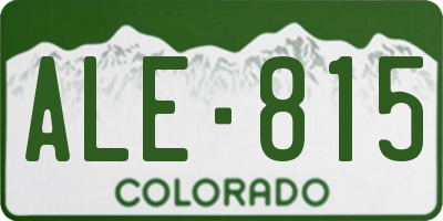 CO license plate ALE815