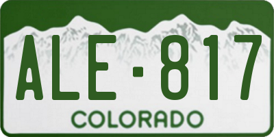 CO license plate ALE817