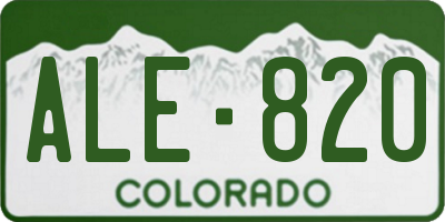 CO license plate ALE820