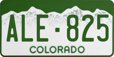 CO license plate ALE825