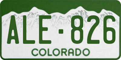 CO license plate ALE826