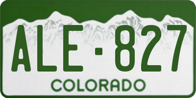 CO license plate ALE827