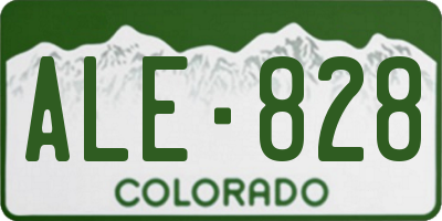 CO license plate ALE828