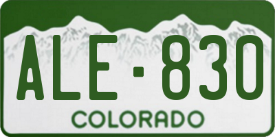 CO license plate ALE830