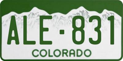 CO license plate ALE831