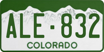 CO license plate ALE832