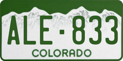 CO license plate ALE833