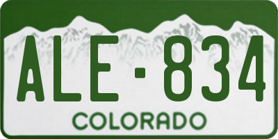 CO license plate ALE834
