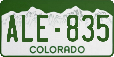 CO license plate ALE835