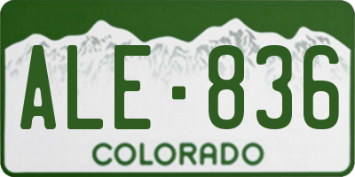 CO license plate ALE836