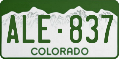 CO license plate ALE837