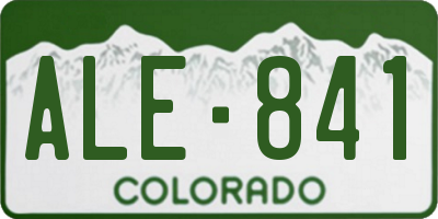 CO license plate ALE841