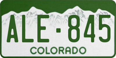 CO license plate ALE845