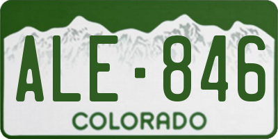 CO license plate ALE846