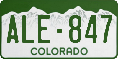 CO license plate ALE847