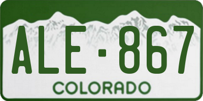 CO license plate ALE867