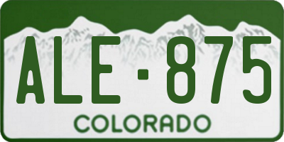 CO license plate ALE875