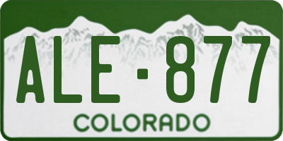 CO license plate ALE877