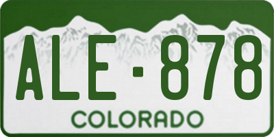 CO license plate ALE878