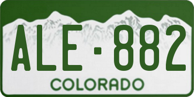 CO license plate ALE882