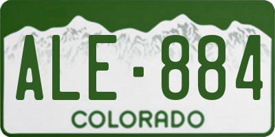 CO license plate ALE884