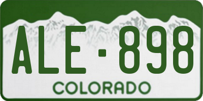 CO license plate ALE898