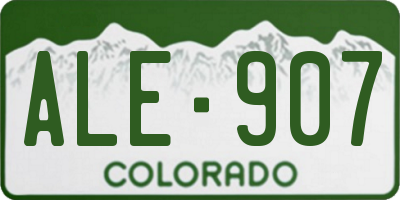 CO license plate ALE907
